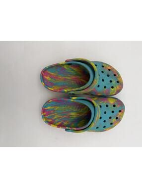 Crocs Kids Tie Dye Clogs Junior Size 3 Colorful Comfort Slip-On Shoes